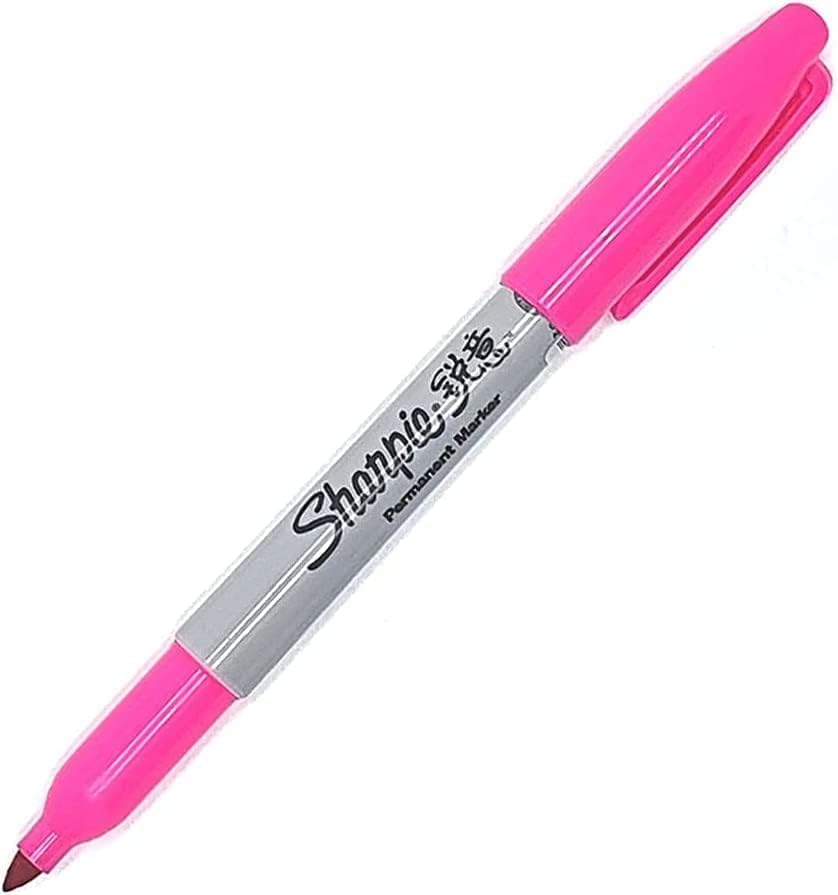 6 x Sharpie Permanent Marker Pens with Fine Point Tip for Paper Metal & Plastic, Pink Colour Ink - Image 2