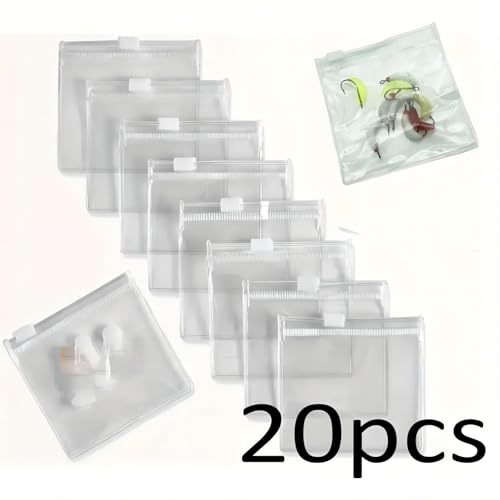 20PCS Storage Bags, Reusable Zipper Pouches for Jewelry, Small Items, 3.15x3.15in Travel Essentials Hand Washable, Portable Organizer Bags, Travel Organizer Zippered Storage Durable Plastic2