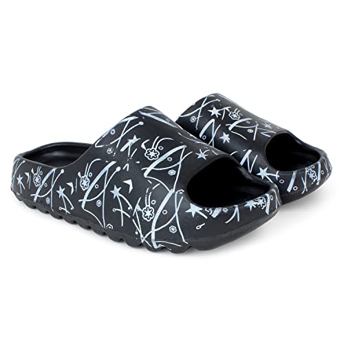 Image of Pampy Angel Zig Zag Abstract Men's Flip Flops Slides Back Open Household Comfortable Slippers