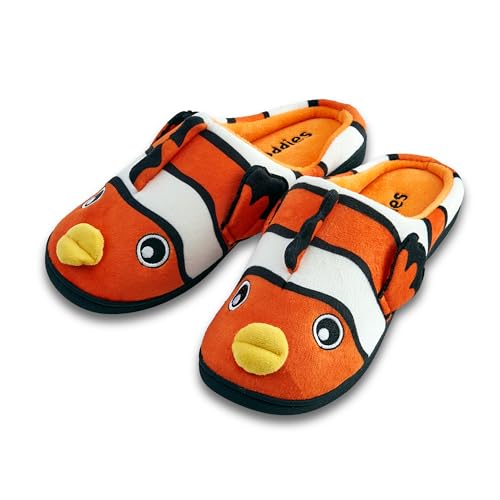 Coddies Clownfish Slippers | Funny Fish Slippers for Men, Women & Kids | Plush Animal House Shoes - Memory Foam Soles - Christmas Gifts