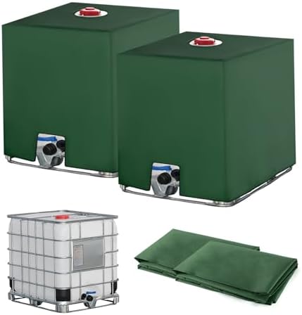 IBC tankafdekking, 420D afdekzeil voor watertank 1000 liter, beschermhoes, beschermkap, beschermzeil, geschikt voor containers, regenwatertank