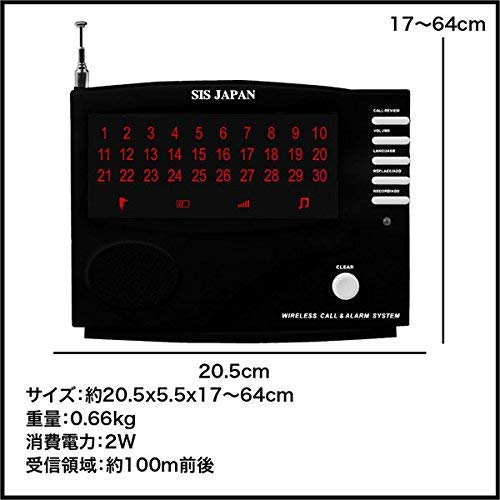 Amazon.co.jp: ワイヤレスチャイム 受信機WRC30 + 送信器F138黒20個