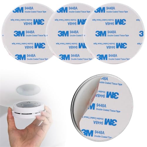 Lot de 3 supports magnétiques pour détecteur de fumée - Fixation magnétique - 50 mm - Détecteur d'incendie - Sans perçage - Montage rapide