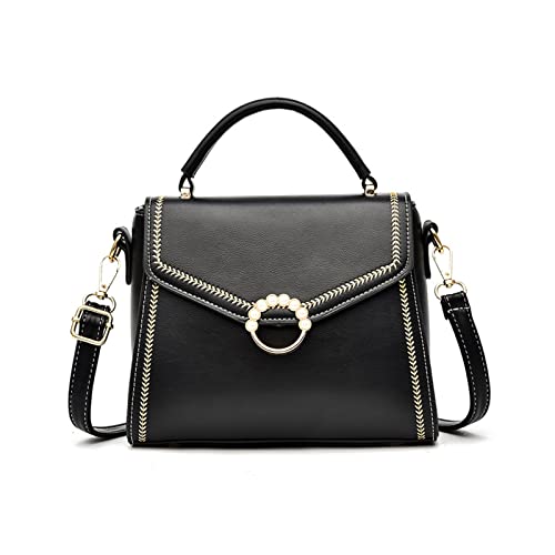 NICOLE & DORIS Sac a Main Femmes Bandoulieres Sacs Portés Epaule Petit Sac Crossbody en PU Cuir Elégant Sac Epaule Sac Besace en Perles Noir Cover