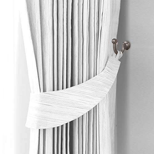 Senglida Curtain Tie-Backs Hook,Wall Mounted Drapery Tassel Holders, Zinc Alloy Window Drapery Holdback Wall Hooks Clothes Coat Towel Hanger Holder,4 Piece, Nickel #TOP3