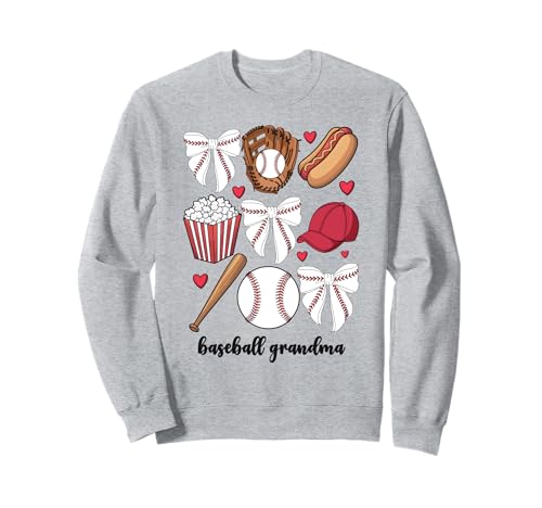 Baseball Grandma Coquette Bow For Women Baseball Grandma Sweatshirt