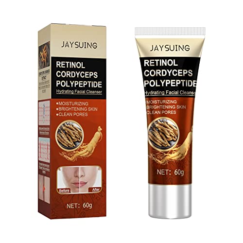 Retinol Cordyceps Polipéptido Hidratante Facial Limpiador Templado Aclarando Limpiador Cara Lavar Acné Espinilla Reparar Piel Irritación Hidratante Facial Limpiador Profundo Limpieza Eliminar Tierra P