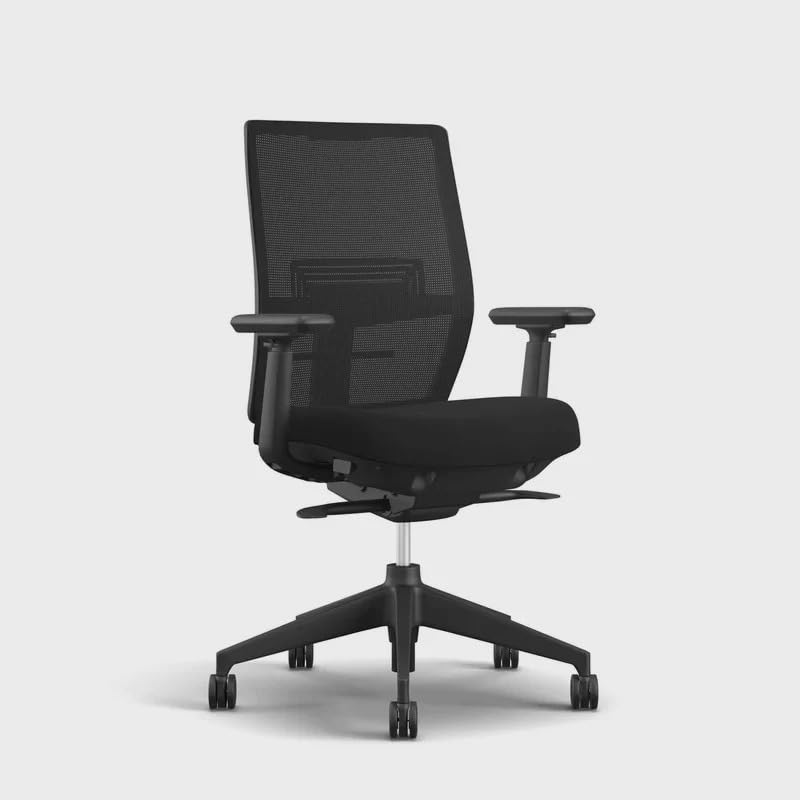 BOLLARD Haworth Aloha Easy Lite Chair | Ergonomic Office Chair with Lumbar Support | Adjustable Height & Breathable Mesh | Comfortable Computer Desk Chair for Home & Office Use (Black)-image-28