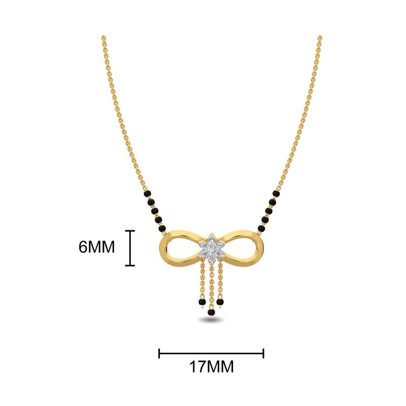 Image of KISNA JEWELS 14KT|18KT BIS Hallmark Pure Gold and Diamond Mangalsutra For Women