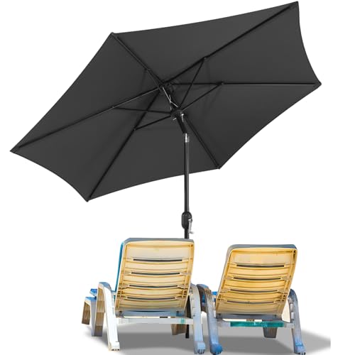 Ollewiellan Sonnenschirm Ø 270 cm mit Kurbel, Ampelschirm beidseitig um...
