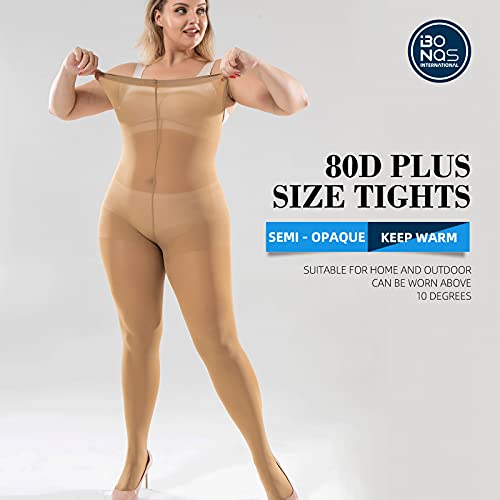 Image of Opaque Tights Plus Size - Comfy Queen Size Tights, Warm Straight Crotch Leggings, for Chubby Women