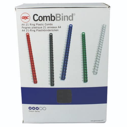 GBC CombsBind A4 22mm Binding Combs Black (Pack of 100) +Finchley Pen Free