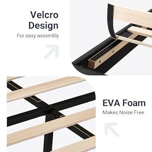 Allewie Queen Size Platform Bed Frame with Fabric Upholstered Headboard — photo 5 of 6