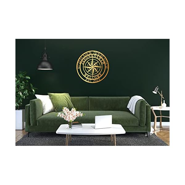 Nautical compass wall decor sign nautical wall decor custom nautical compass metal signpersonalized longitude latitude gps metal sign housewarming gift idea for husband wife realtor gift idea  urban country home decor