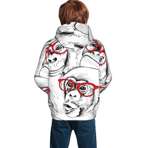 Monkey Kid Hoodies Boys Sweatshirts Girls Pullover with Pocket4