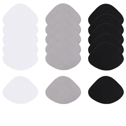 Kit de Réparation Chaussures Yicoovey - 18 Patchs Textiles (70x86 mm), Adhésion Puissante & Respirant, Blanc/Noir/Gris pour Chaussures/Rembourrage