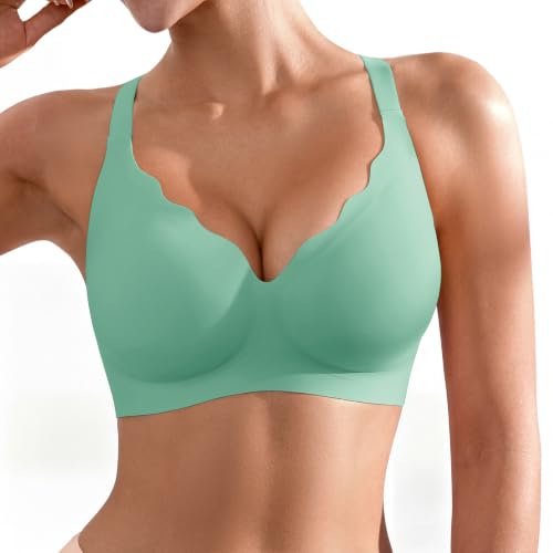 Image of Seamless Wireless Bra for Women with Support - No Underwire Full Coverage Push Up Comfort Bras - Back Fat Smoothing Bralettes