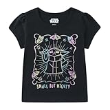 STAR WARS Grogu Girls Short Sleeve T-Shirt for Big Kids Black