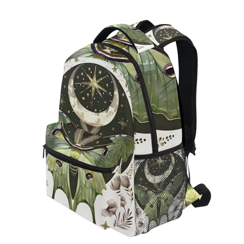 Sac à dos d'école Luna Moth solide et mignon protégeant l'ordinateur portable