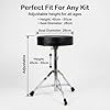 RockJam Adjustable Drum Throne Stool for Drum Kit – Padded Swivel Drum Seat with Height Adjustment 45-55cm, Anti-Slip Feet, Portable Folding Drummer Stool, Black #1