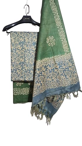 Image of HAIDER ALI AND SONS Women's Cotton Silk Batik Print Unstitched Dress Material with Dupatta | Handloom Salwar Suit Material | Ethnic Wear for Office, Festival, Party