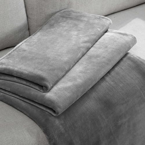 Couverture pour lit simple douillette Calvin Klein gris moderne