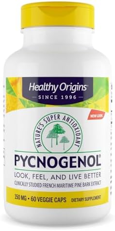 Healthy Origins Pycnogenol 150 mg, French Maritime Pine Bark Extr...