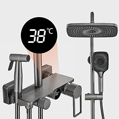 Juego combinado de ducha monomando mezclador de lluvia con LED digital 3