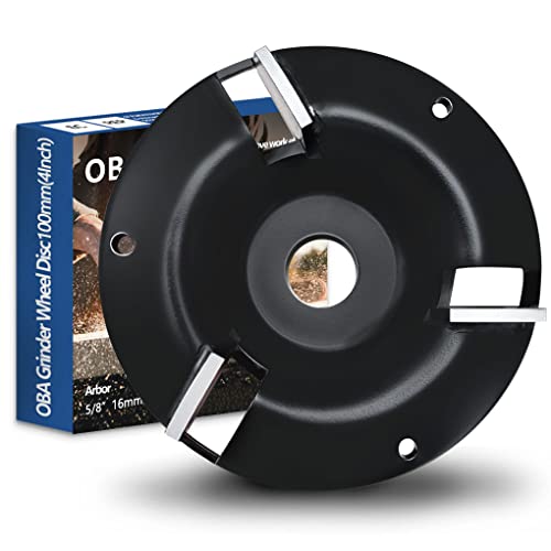 OBA Disco de tallado Turbo de madera, removedor de corteza, bandeja de té Turbo para carpintería, herramienta de rueda de molienda de madera para amoladora angular de 115mm y 125mm Cover