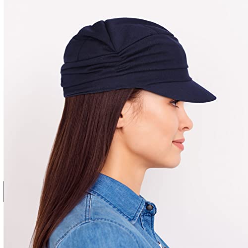 3 Pieces Women Newsboy Cabbie Cap Vintage Beret Hats For Women Cotton Peaked Hat Ladies Baseball Caps For Hair Loss Women (Black, Navy Blue, Wine Red) #TOP5