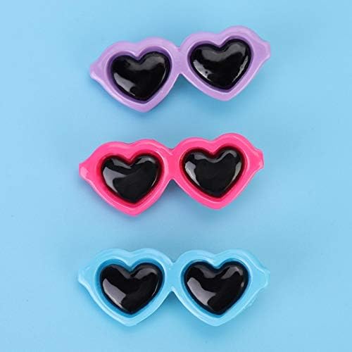 3Pcs Small Dog Hair Clips, Cute Heart & Sunglasses Pet Hairpins, Puppy Grooming Bows & Cat Topknot Accessories - Image 2