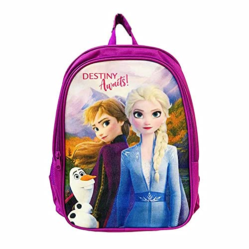 Mochila escolar niña Frozen violeta 40 cm Anna Esa y Olaf dos bolsillos Cover