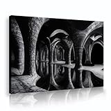 古代のアーチ道キャンバスウォールアート黒と白の神秘的な建築ポスタープリントダイニングルームの装飾のための現代のアートワーク写真50x80cmインナーフレーム