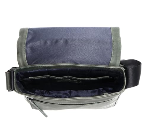 Bolso bandolera de cuero para hombre Leonhard Heyden Den Haag 6757 verde oliva oscuro 7