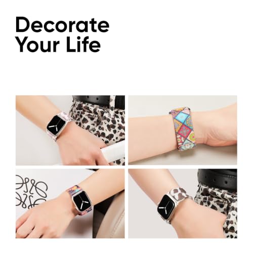 Image of 4 Pack Stretchy Solo Loop Compatible with Apple Watch Bands Women Men | 38mm 40mm 41mm 42mm 44mm 45mm 46mm 49mm Sport Nylon Elastic Straps, Wristbands for iWatch Series 11 10 9 8 7 6 5 4 Ultra /SE 3