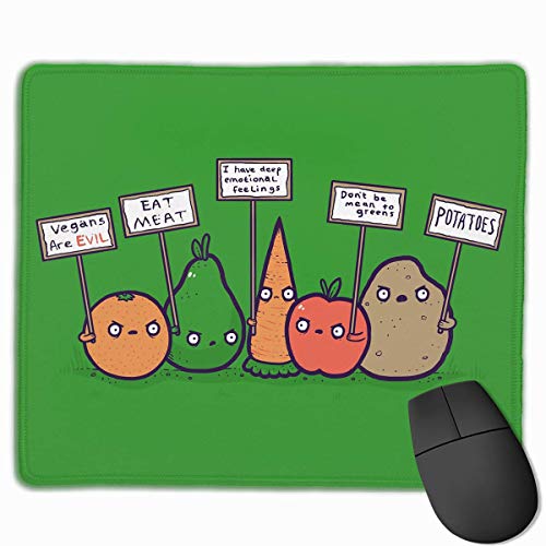 Gaming Mauspad,Spiel Maus Pad,Mausmatte,Mausunterlage,Protestierende Veganer Lustiges Gemüse Protest Zeichen Gegen Veganer Matte Mäuse Mousepad Für