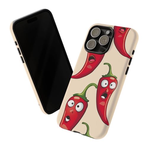 Coque iPhone 15 Pro Max rigide mate piment rouge rigolote - 2