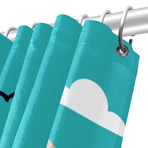 Rideau de douche sans odeur anti humidité vert avec œillets - 6