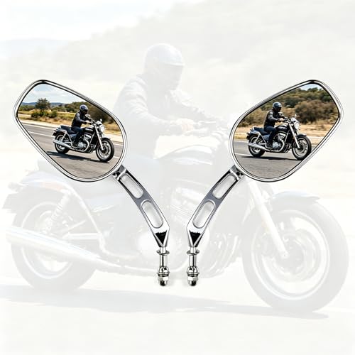 Rétroviseur moto grand angle APEBAZY chromé 8mm pour la sécurité