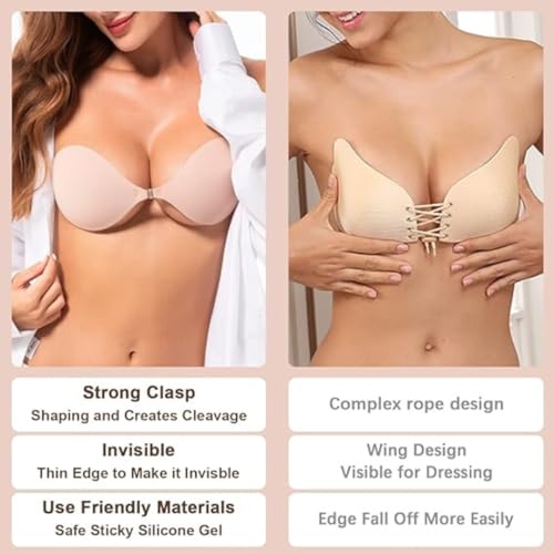 Image of Cheekee Ultimate Comfort & Support: Women's & Girl's Strapless Push-Up Wire-Free Stick-On Invisible Bra with Breathable Fabric, Reusable Design