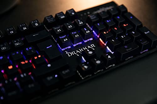Konix Drakkar Kabelgebundene mechanische Gaming-Tastatur Helheim AZERTY - Anti-Ghosting - 20 Lichteffekte - 1,7 m Kabel - Schwarz