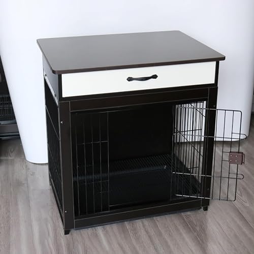 OIFAODAO Jaulas para Perros， Jaula for Perros de Alta Resistencia, Mesa Auxiliar con Bandeja Desmontable Multiusos, Muebles for casa, decoración for, for Mascotas(64cm)