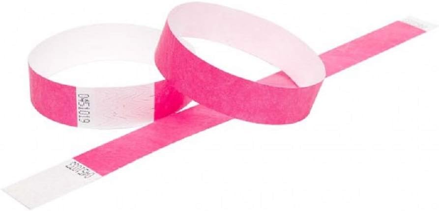 UK Wristbands100 Premium Tyvek Security Event Paper Wristbands 3/4 Inch Width (Pink)