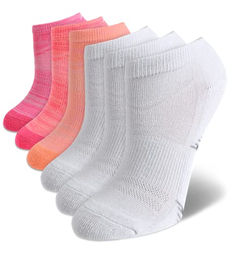 Avia Women's Performance Cushioned Moisture Wicking Low Cut Socks (6 Pack), Size 4-9, Pink