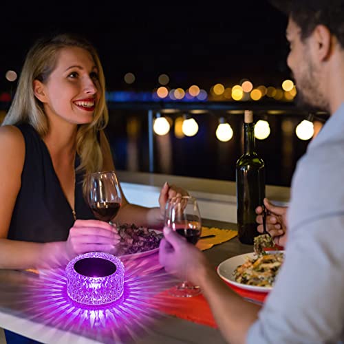 Apauls Crystal Table Lamp Night Light Ambient Light 16 Color Rgb Dimmable Touch Remote Control Light 1200Mah Rechargeable Decor Desk Lamp Acrylic Modern Style Romantic Bedside Lamp（Bird's Nest） #TOP1