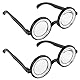OHREN 2 pcs Nerd Brille Lustiges Hornbrille ohne Stärke Kostüm Accessoire für Oma, Streber, Verrückter Professor oder Wissenschaftler (Schwarz)
