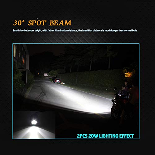 Chelhead 2 PCS LED Driving Lights 2.7 INCH 7D 6000K Round Fog Lights Spot Beam White Small Led Pods Waterproof Led Work Lights for Motorcycle Jeep SUV Truck Wrangler Boat Tractor