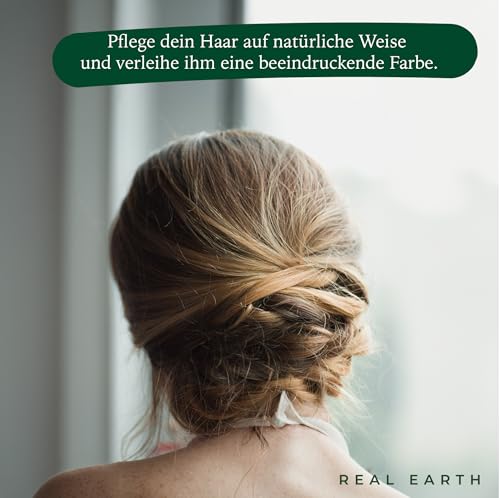 Real Earth Henna Haarfarbe 250g BIO 100% Natürliches. Henna Pulver Für Haare - Tönung Rot, Kupfer, Kupferrot, Goldbraun, Mittelblond, Schwarz, Dunkelbraun Color Prep Haut - Made in India (Hellbraune)