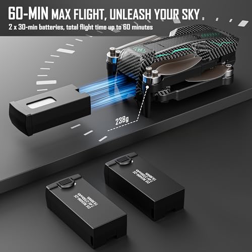 Image of GPS Drone with 4K Camera for Adults 5 inch Screen FPV RC Quadcopter Auto Return | 60 Min Flight, GPS Follow, Circle Fly, Brushless Motor, Under 249g Lightweight Foldable RC Drones for Beginners