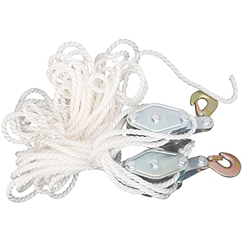 Paranco 4000 Libbre in Acciaio Zincato Gancio di Sollevamento Puleggia in Corda in Estrattore per Fune in Polipropilene Ad Alta Resistenza per Cantieri nylon